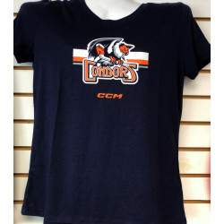 New Era Women's Denver Broncos Twist Front Navy T-Shirt