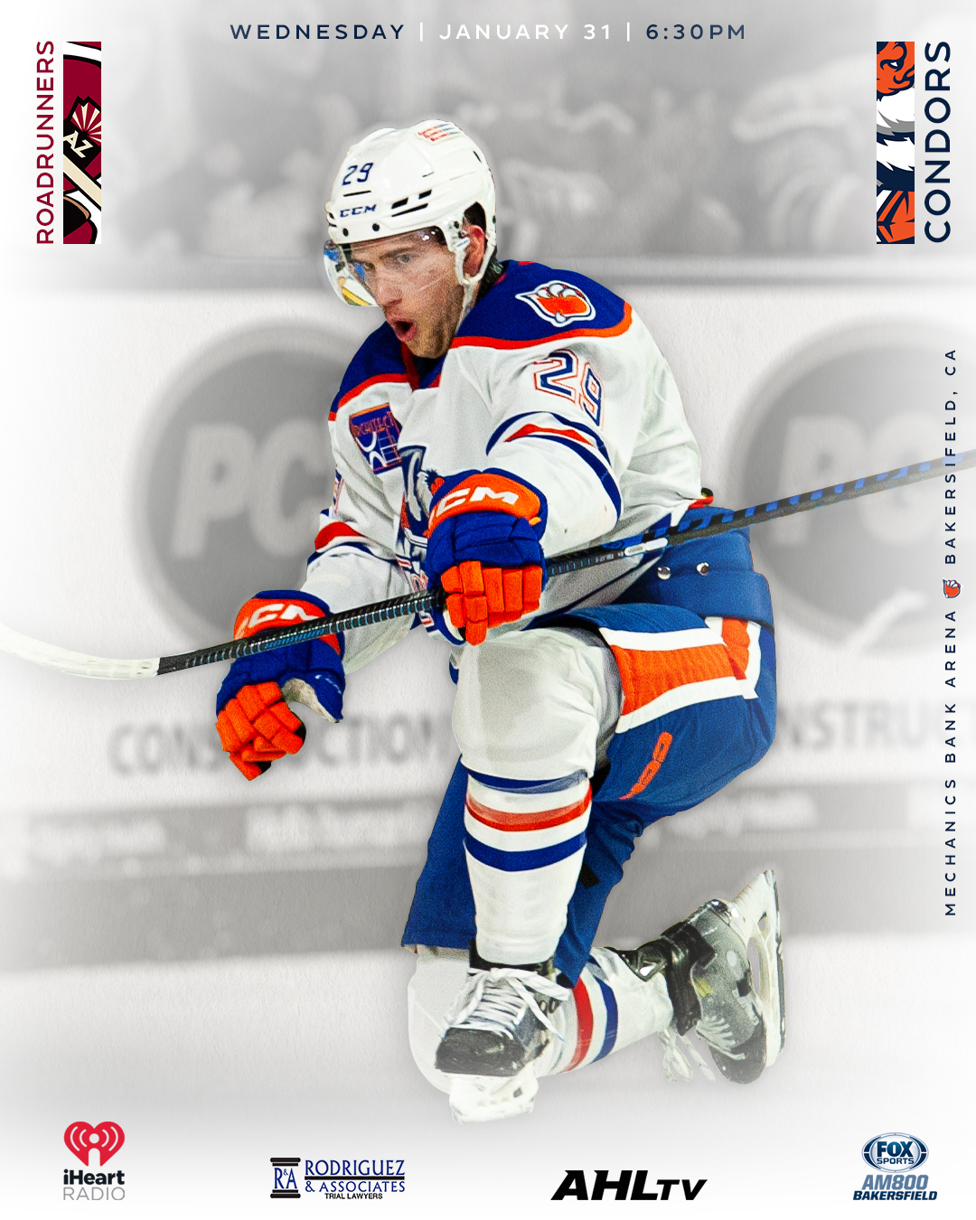 GAME PREVIEW: Condors V Roadrunners, 6:30 P.m. – BakersfieldCondors.com